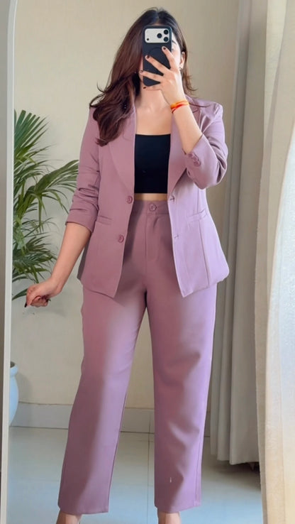 Dusty Lilac Tailored Blazer Co-ord Set
