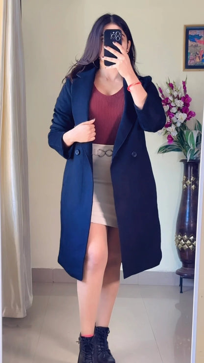 (Size-S to M) Black Winter Coat- Wo176