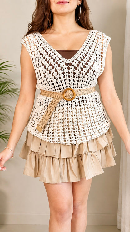 Boho Crochet 4-Piece Co-Ord Set