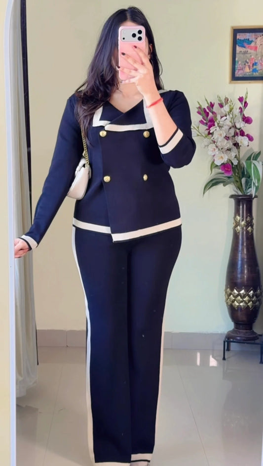 Black Tailored  Co-ord Set