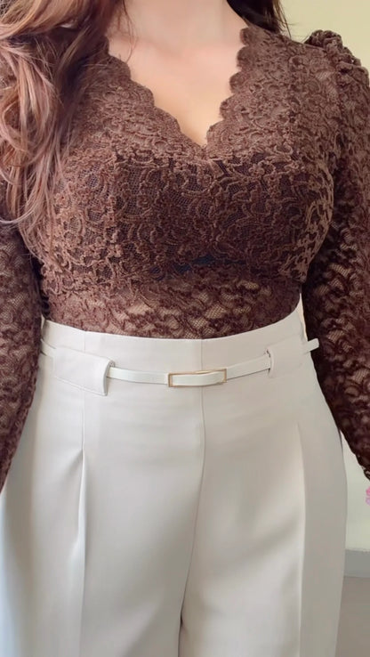 Rose Beige Tailored Trouser + Belt