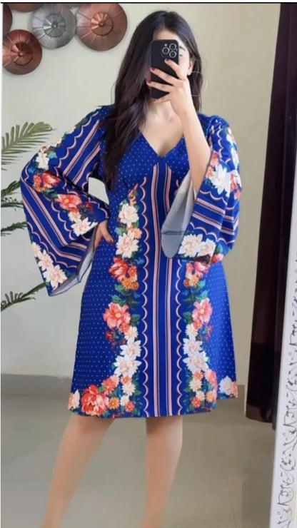 Classy Kaftan Pattern blue Dress D-1
