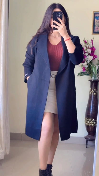 (Size-S to M) Black Winter Coat- Wo151