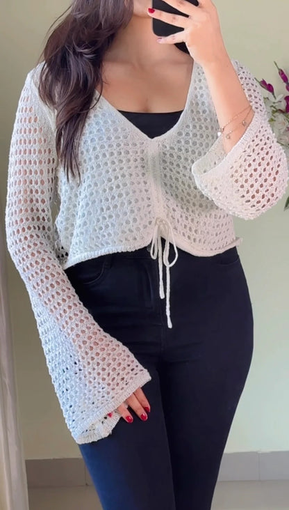 (Free Size 32-38) Crochet Top- (Cb61)