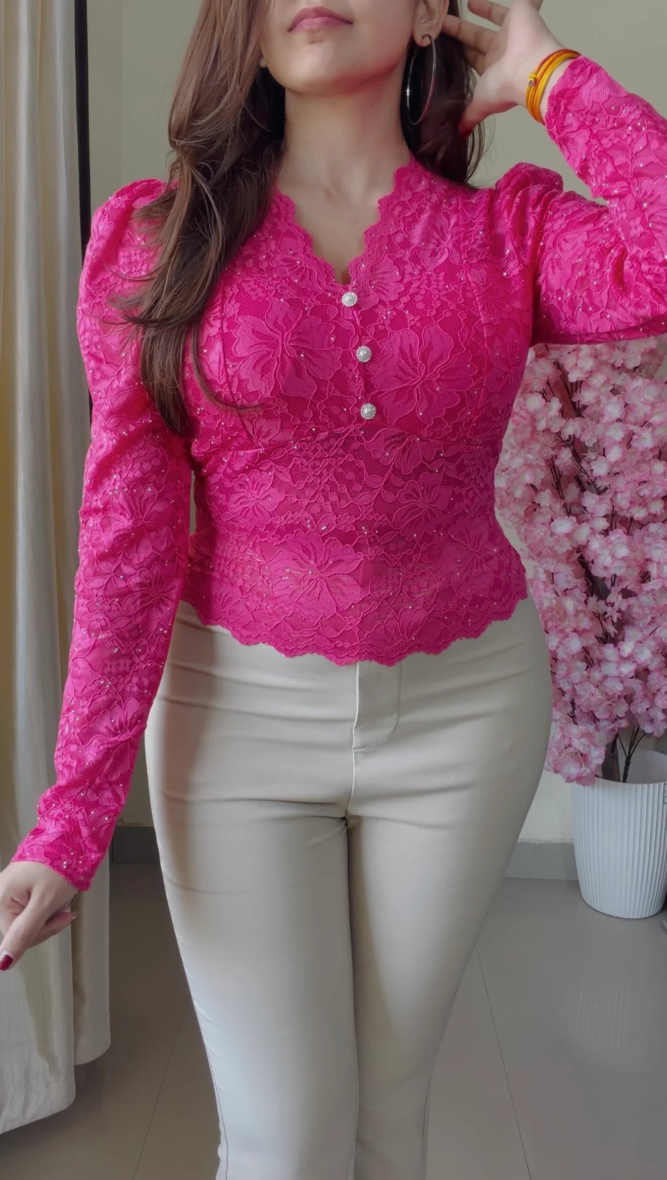 Crystal Studded Padded Top