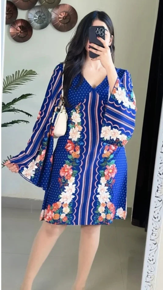 Classy Kaftan Pattern blue Dress D-1