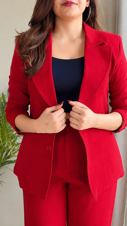Rust Red Tailored Blazer Co-ord Set