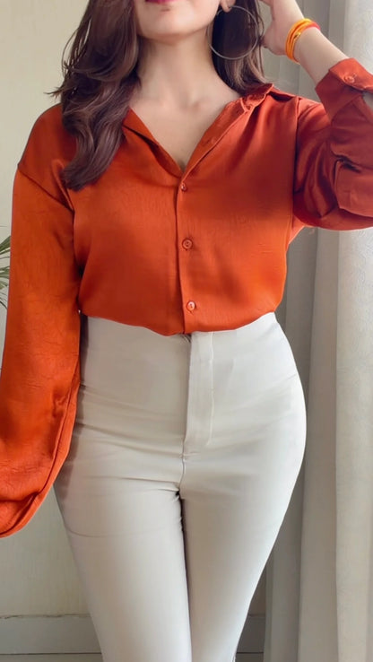 Rust Luxe Sheen Shirt