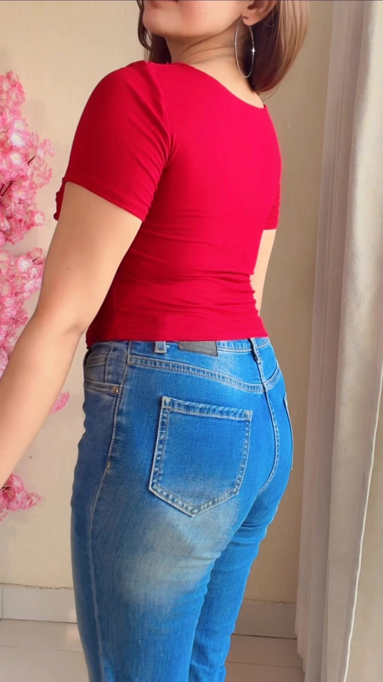 Cherry Red Draped in-Built Padded Top