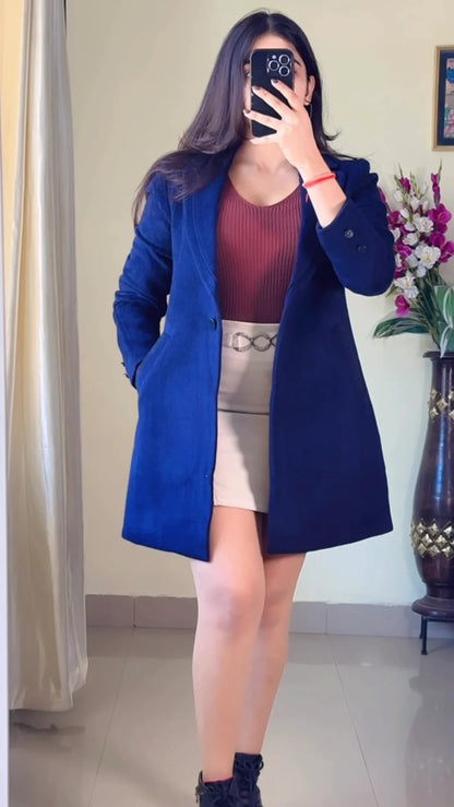 (Size-S to M) Blue Winter Coat- Wo175