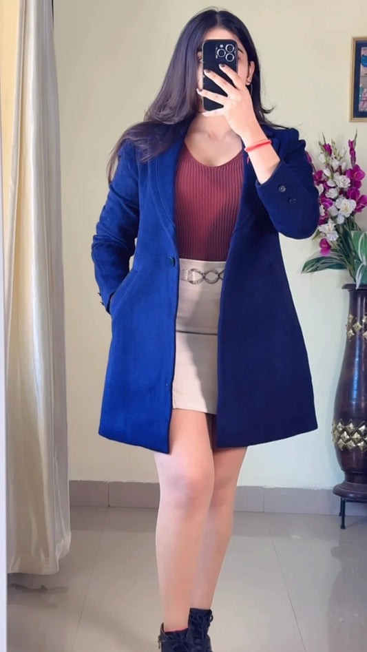 (Size-S to M) Blue Winter Coat- Wo175