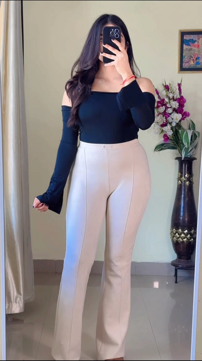 Egg Beige Bootcut Trouser- PO5