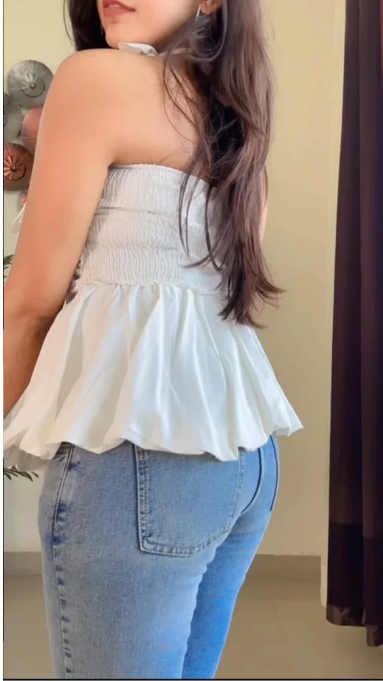 Pretty Floral Ruched Top  T875