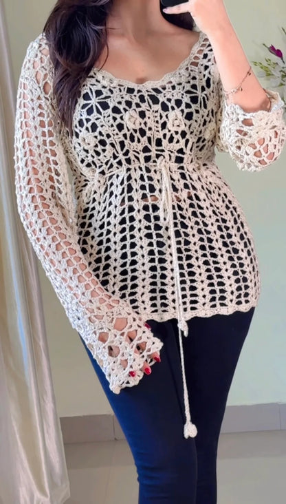 (Free Size 32-38) Crochet Top- (Cb57)