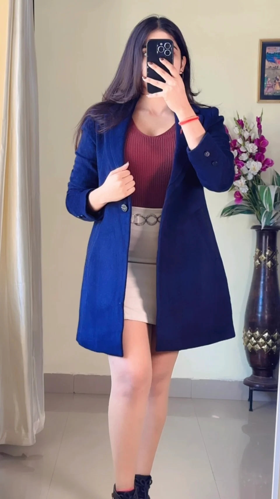 (Size-S to M) Blue Winter Coat- Wo175