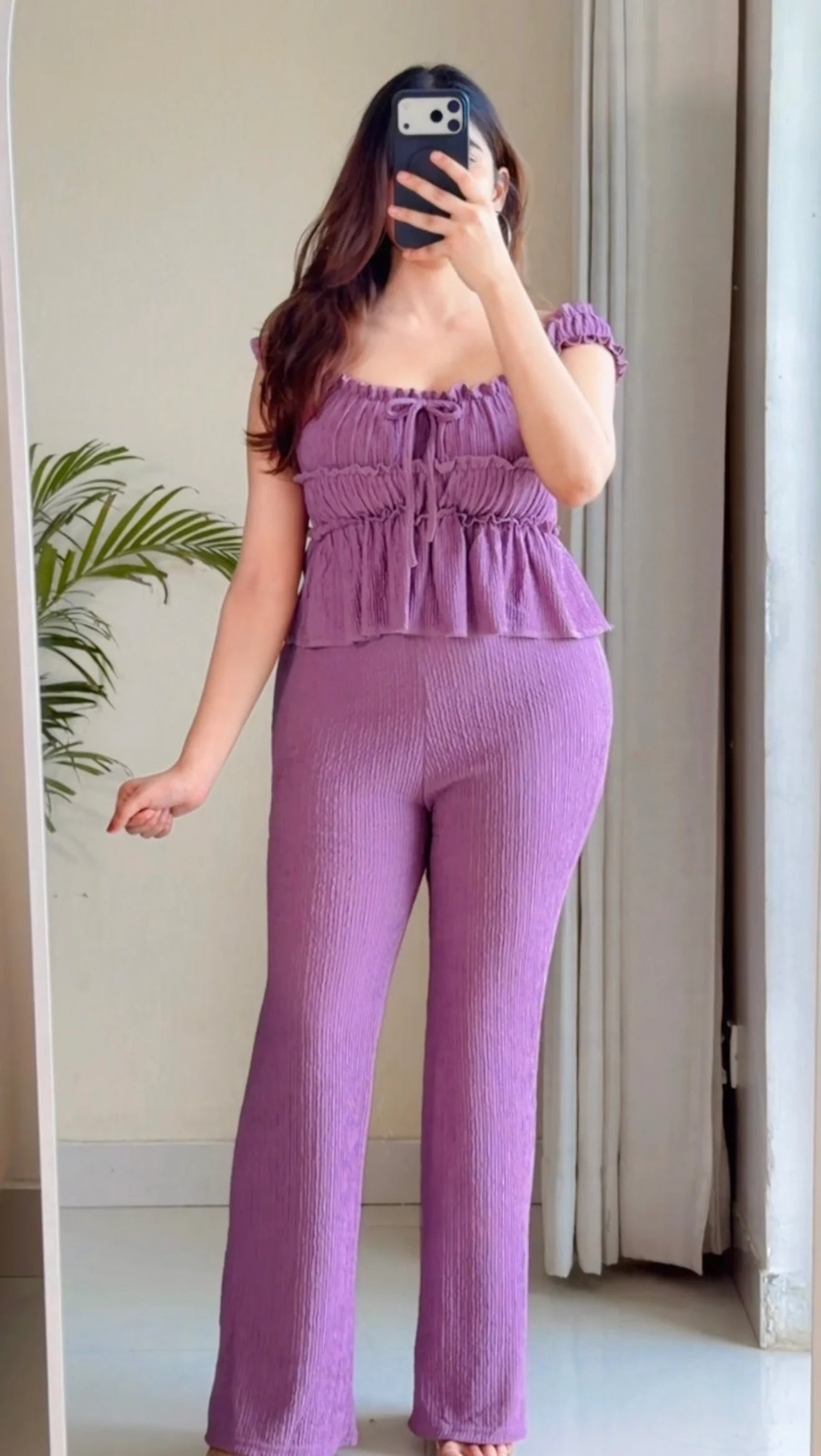 Ruched Peplum Co-ord Set