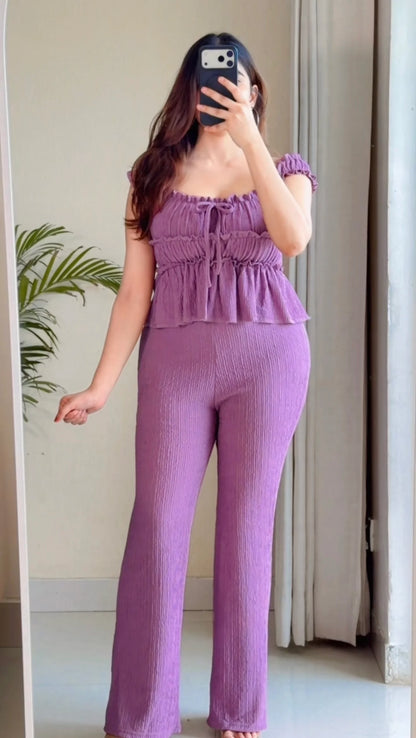 Ruched Peplum Co-ord Set