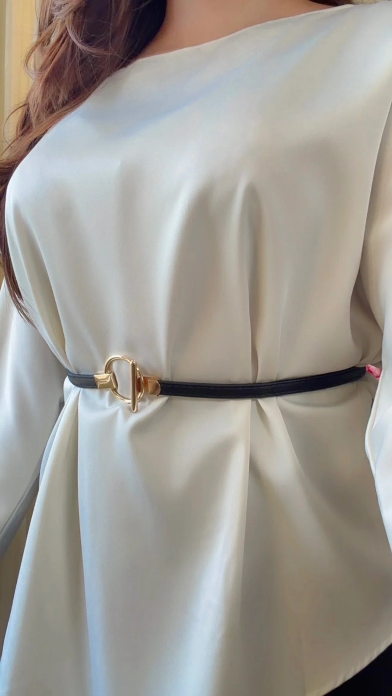 Premium Diva Drape Asym Top with Belt