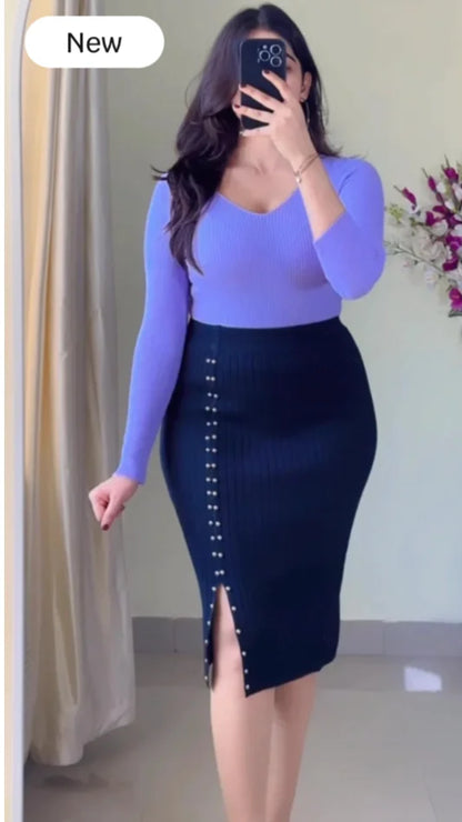 Pretty Co-ord Set (Lilac & Black) CD-109