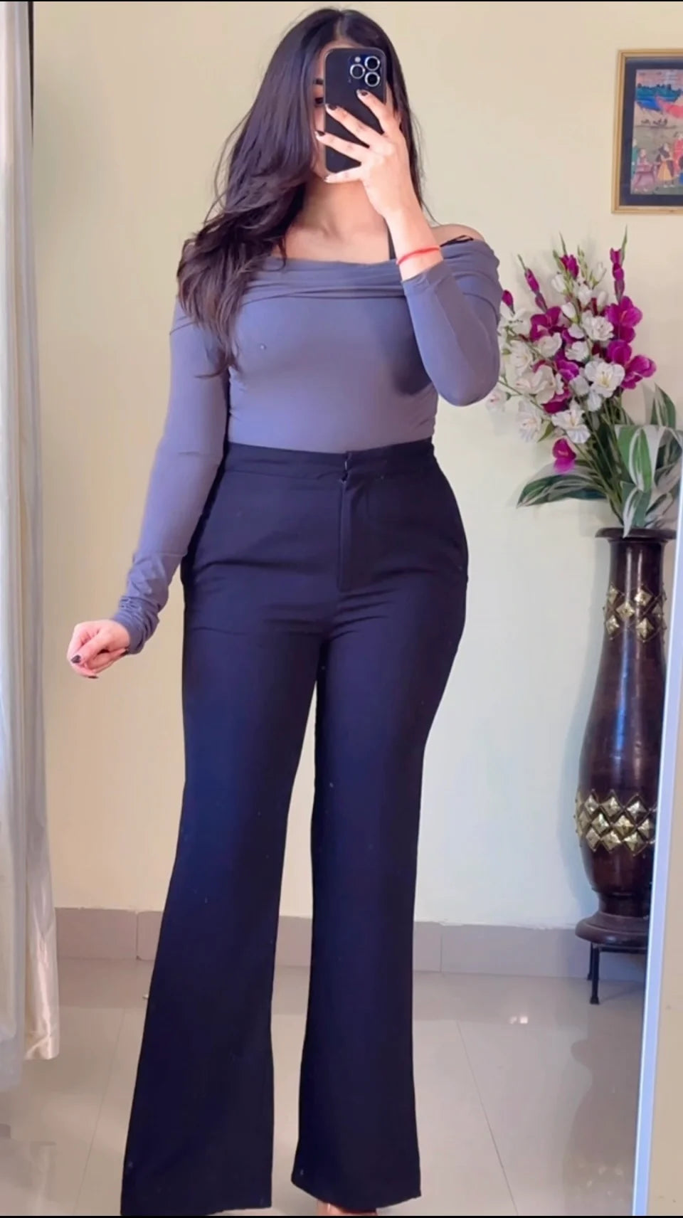 Black Bootcut Trouser- P010