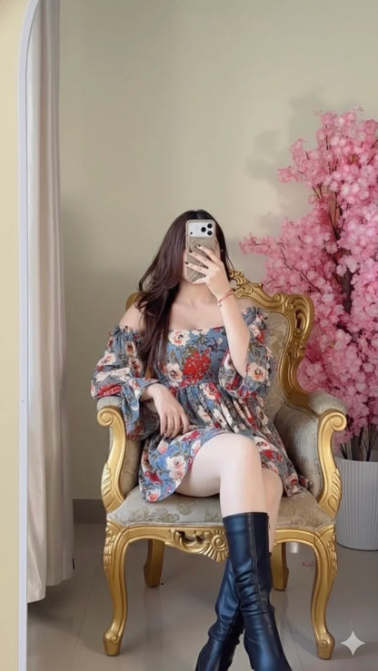 (Size-Xs to S) Pretty Floral Dress-