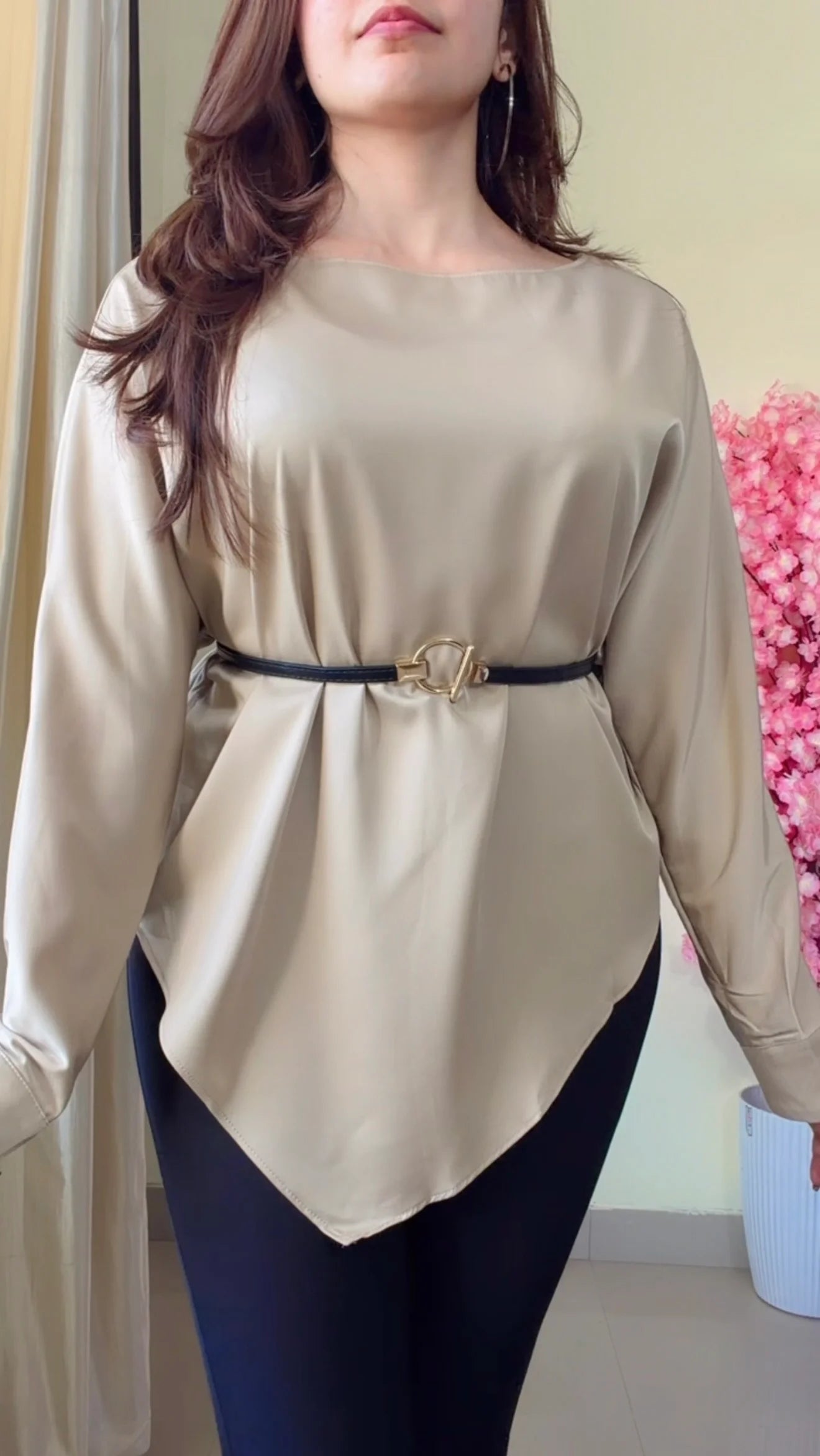 Premium Diva Drape Asym Top with Belt