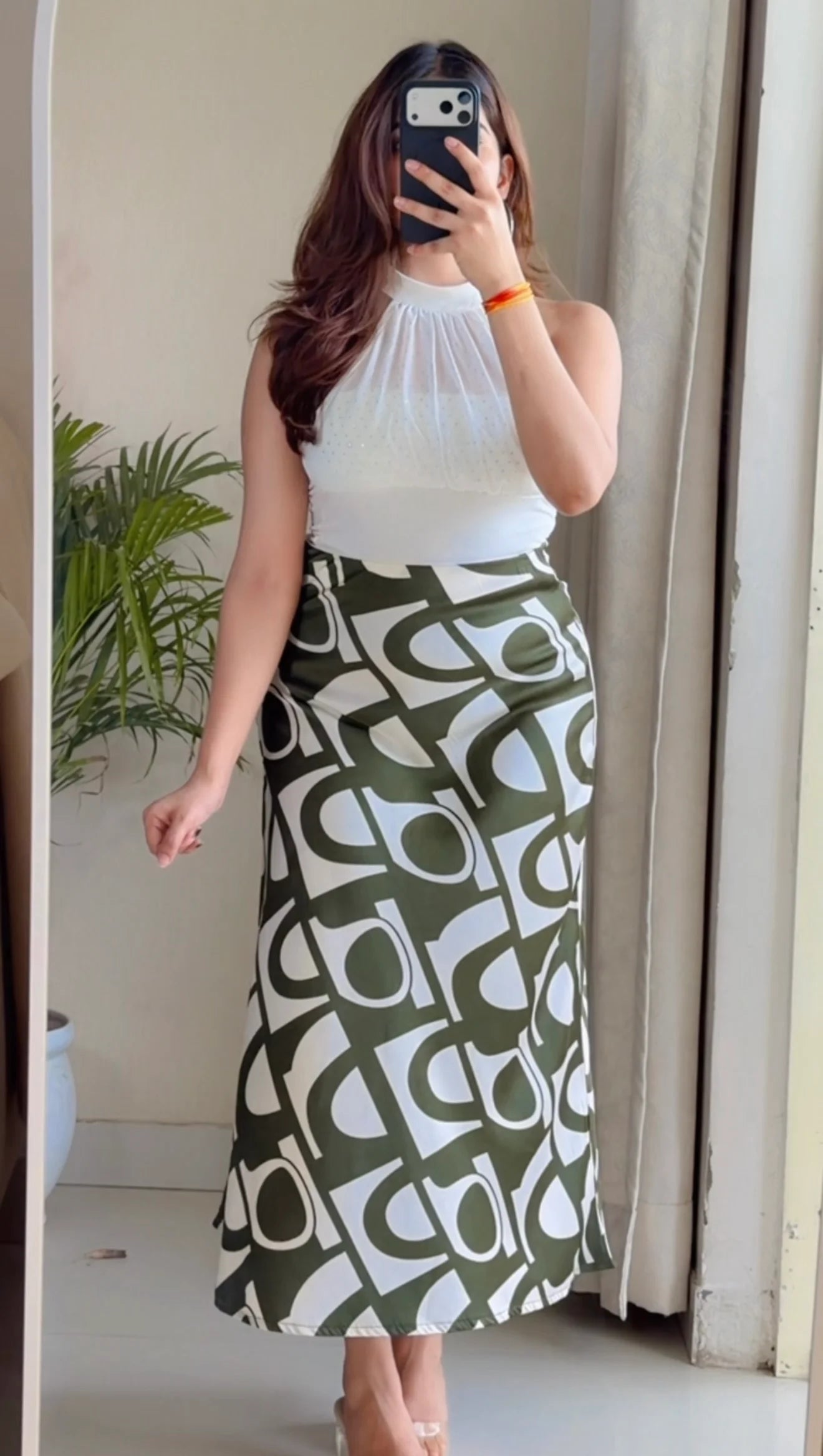 Luxe Bloom Coord Set (Egg White & Green)