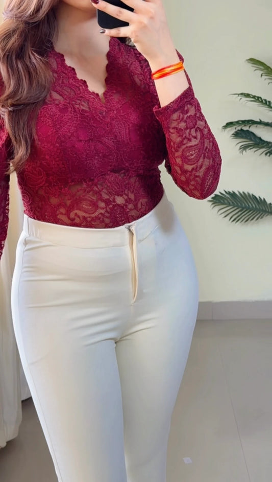 Egg White Sculpted Bootcut Trouser