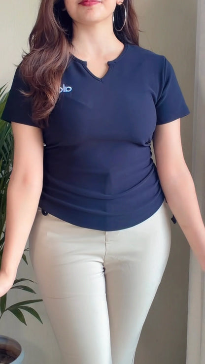 Side Drawstring Fitted Top