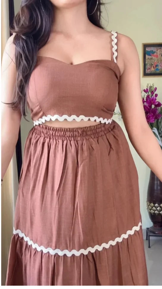 Brown Padded Co-Ord Set(PCD-33)