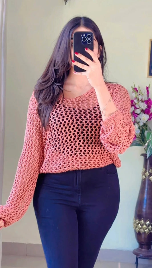 (M To L) Crochet Top- (Cb68)