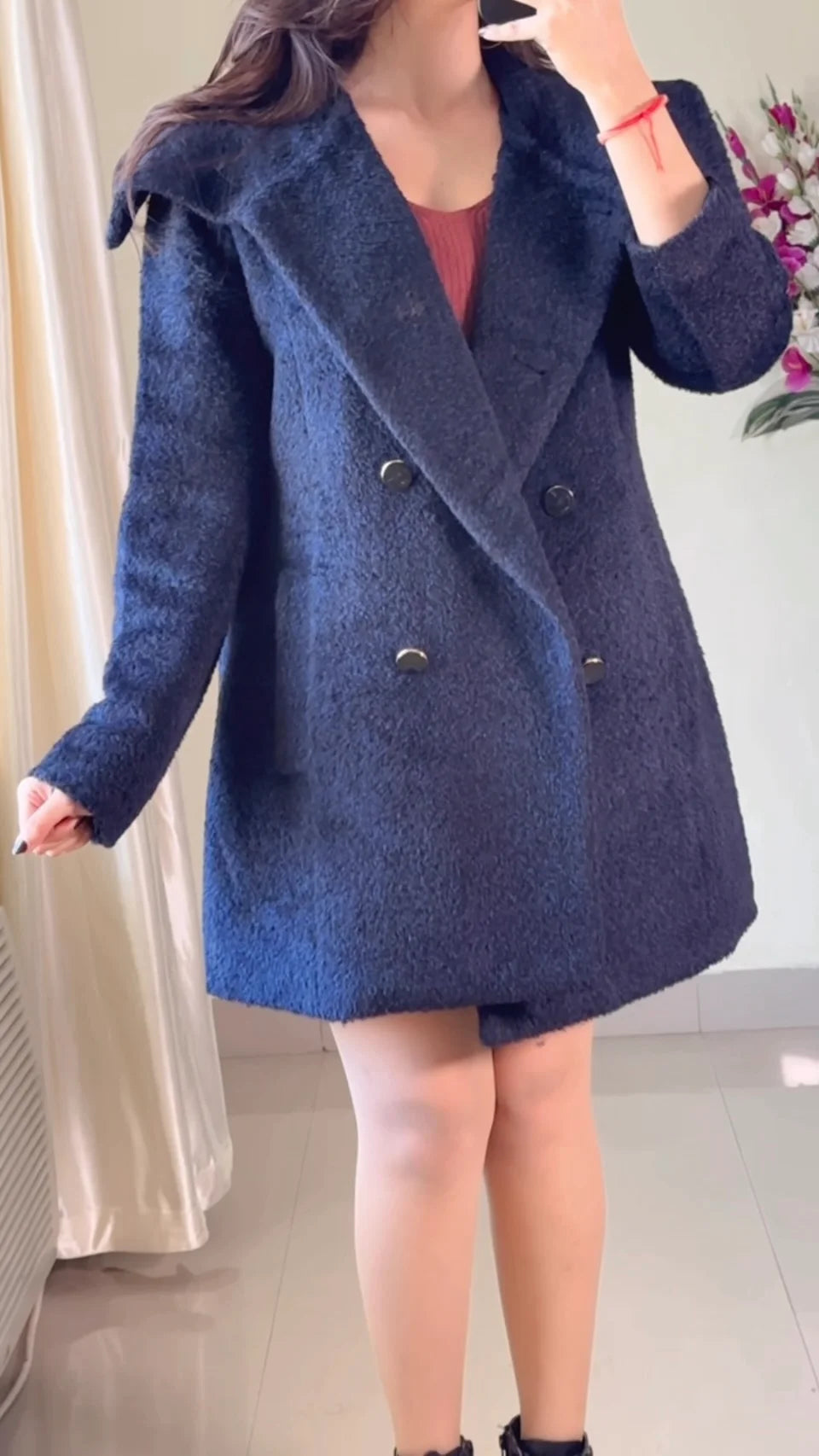 (Size-S to M) Blue Winter Coat- Wo178