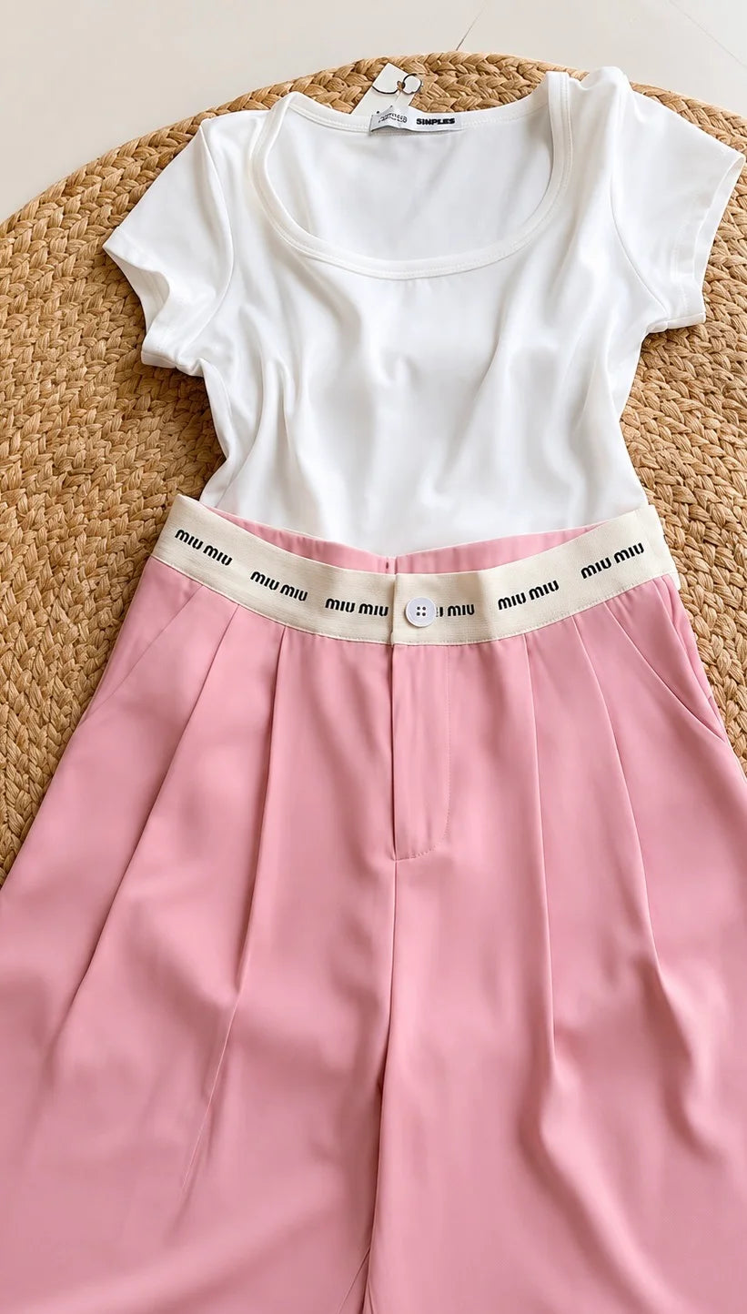Blush Breeze Tailored Trouser