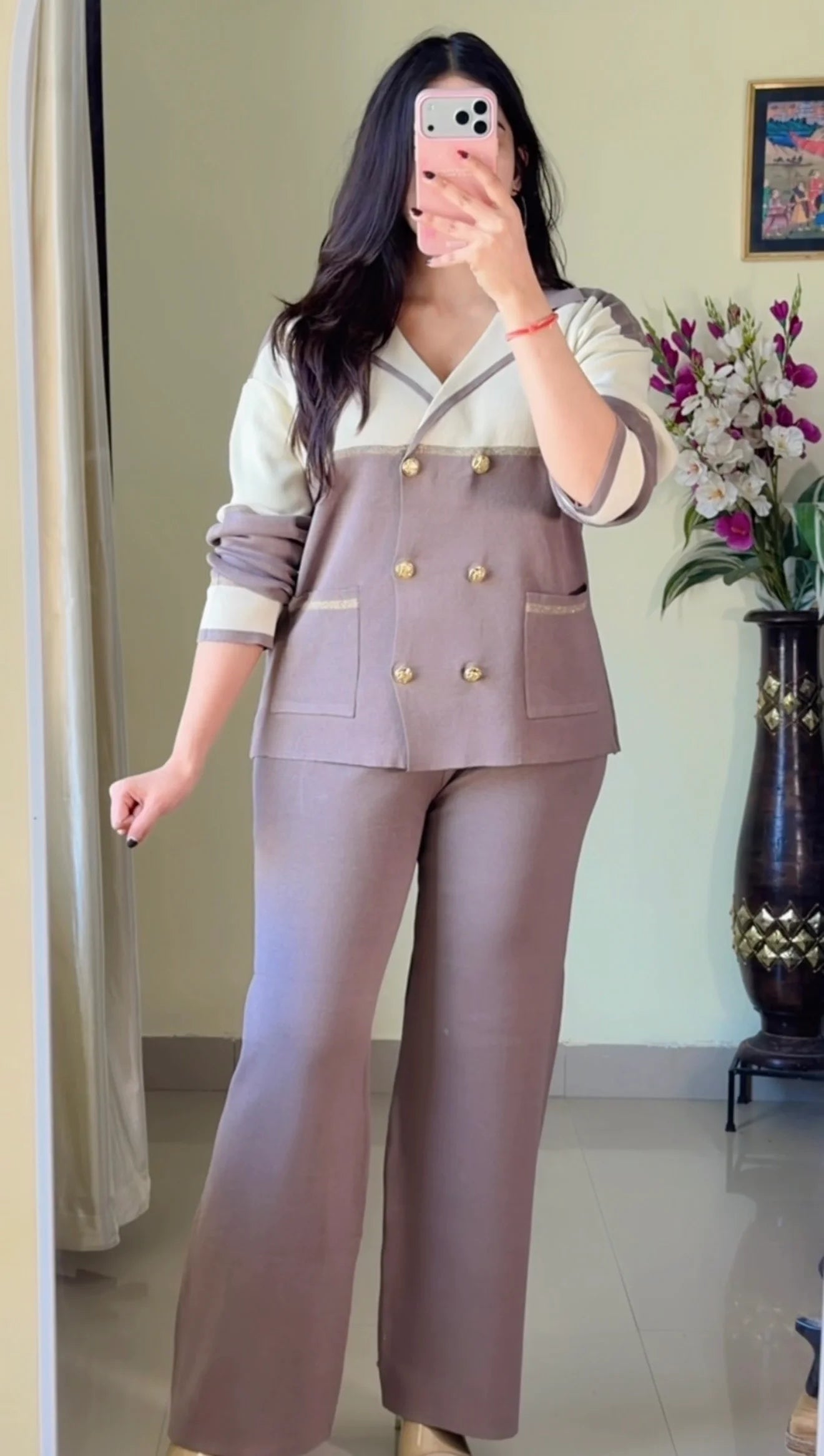 Tan Beige Premium Tailored  Co-ord Set