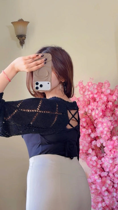 (Free Size Till 40"Bust  ) Crochet Top-C496