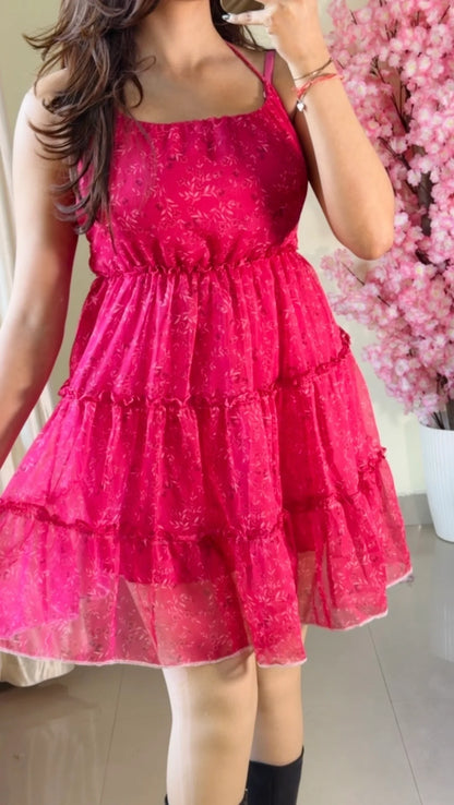 (Size-S to M) Pretty Floral Dress-D118