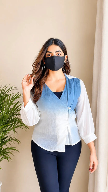 Pretty Ombre Wrap Shirt