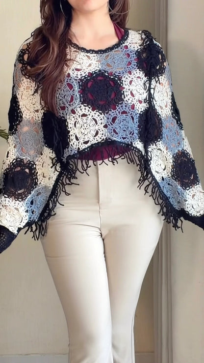 Multicolour Crochet Fringe Top