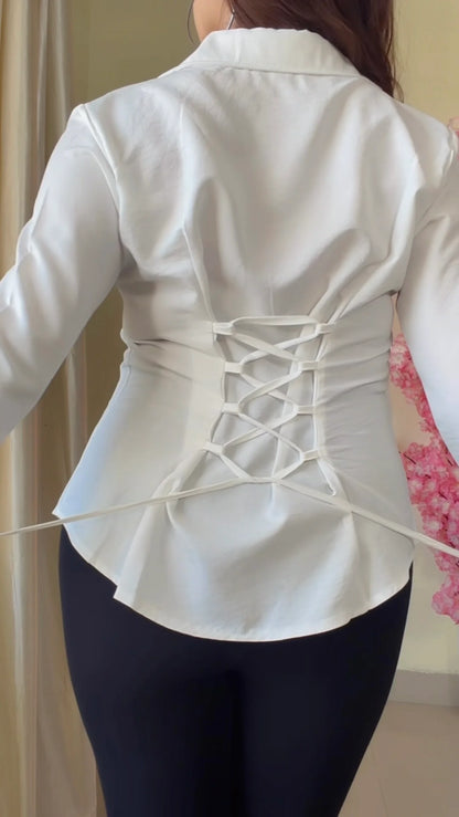 Premium Corset Back flared Sleeves Shirt