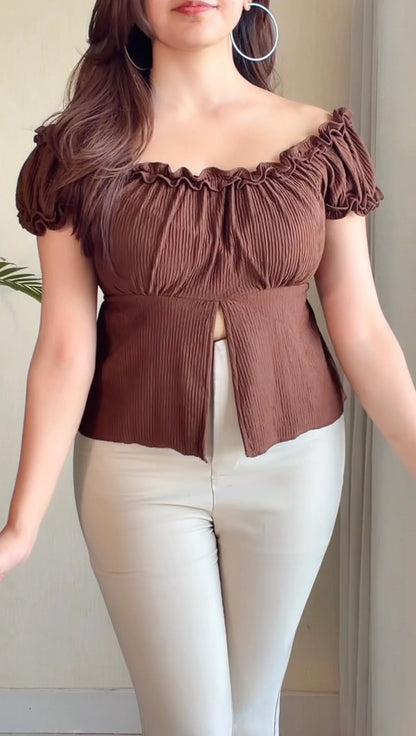 Off-Shoulder / On-Shoulder Ruched Top