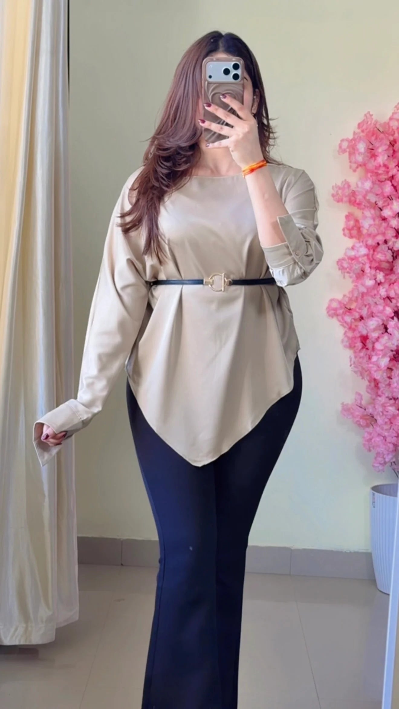 Premium Diva Drape Asym Top with Belt