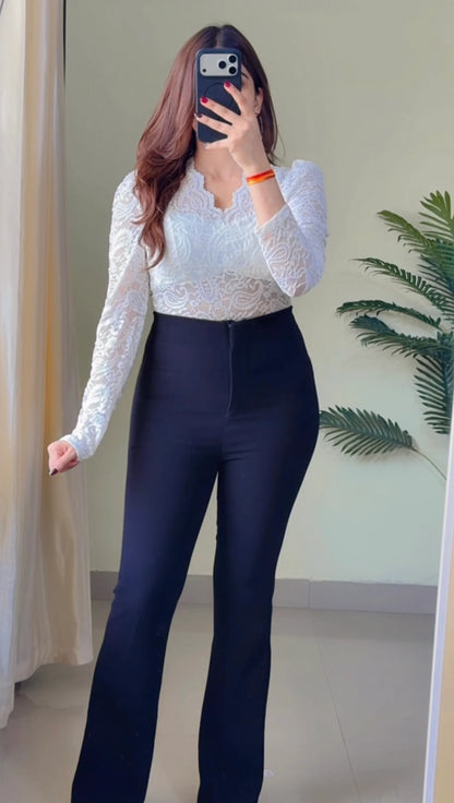 Black Sculpted Bootcut Trouser