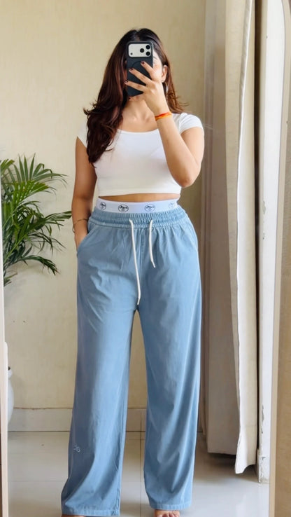 Denim Look Wide-Leg Lower