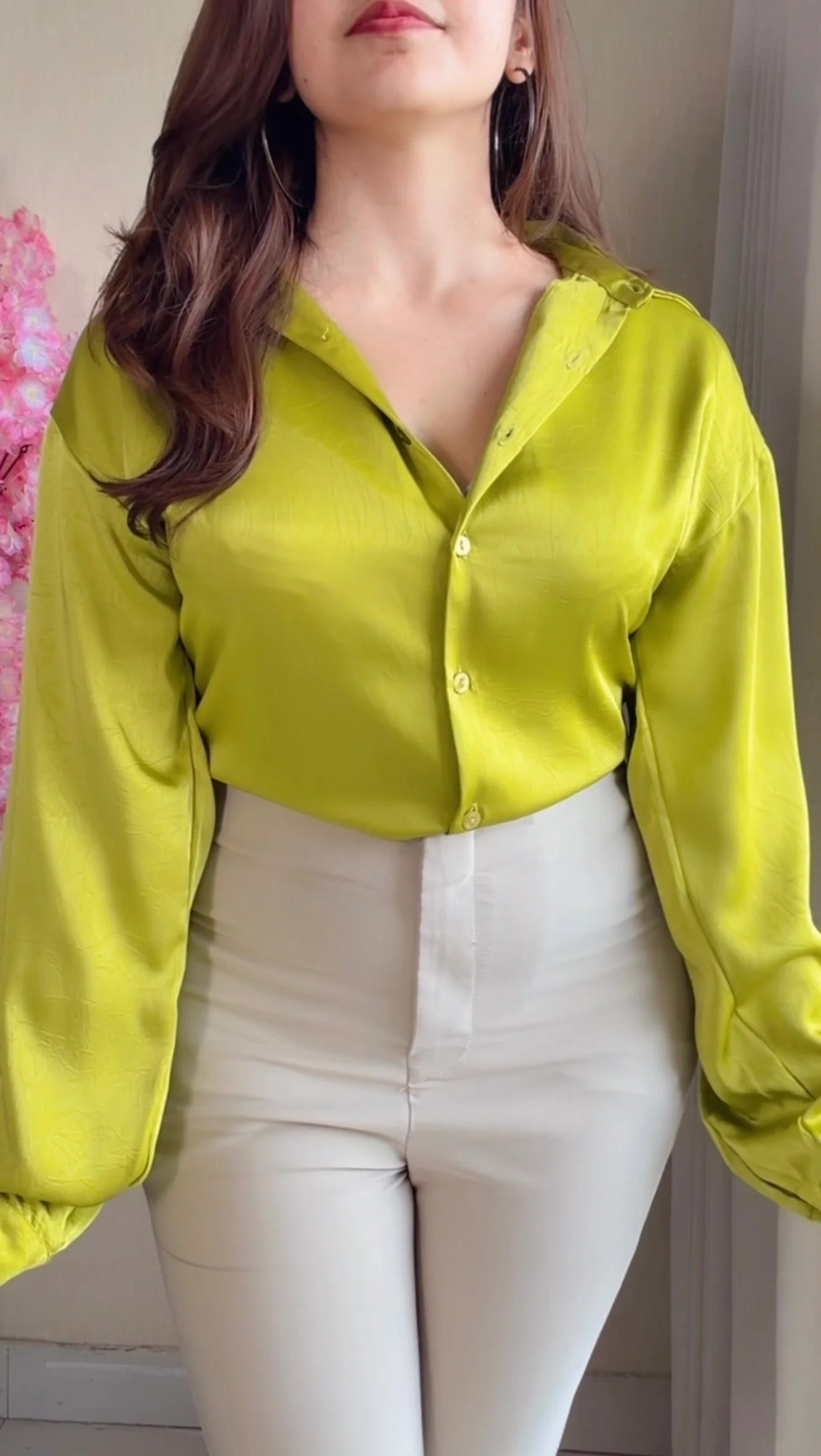 Lime Green Luxe Sheen Shirt
