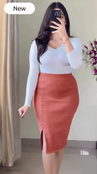 Pretty Co-ord Set (Brown & Off-White) CD-108