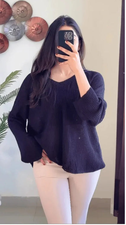 (Free Size) Black Crochet Top C922 & C957