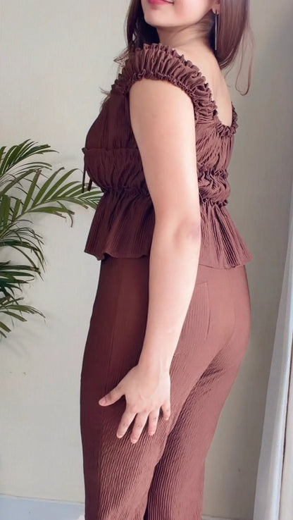 Ruched Peplum Co-ord Set