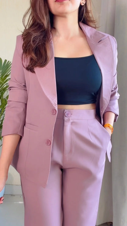 Dusty Lilac Tailored Blazer Co-ord Set