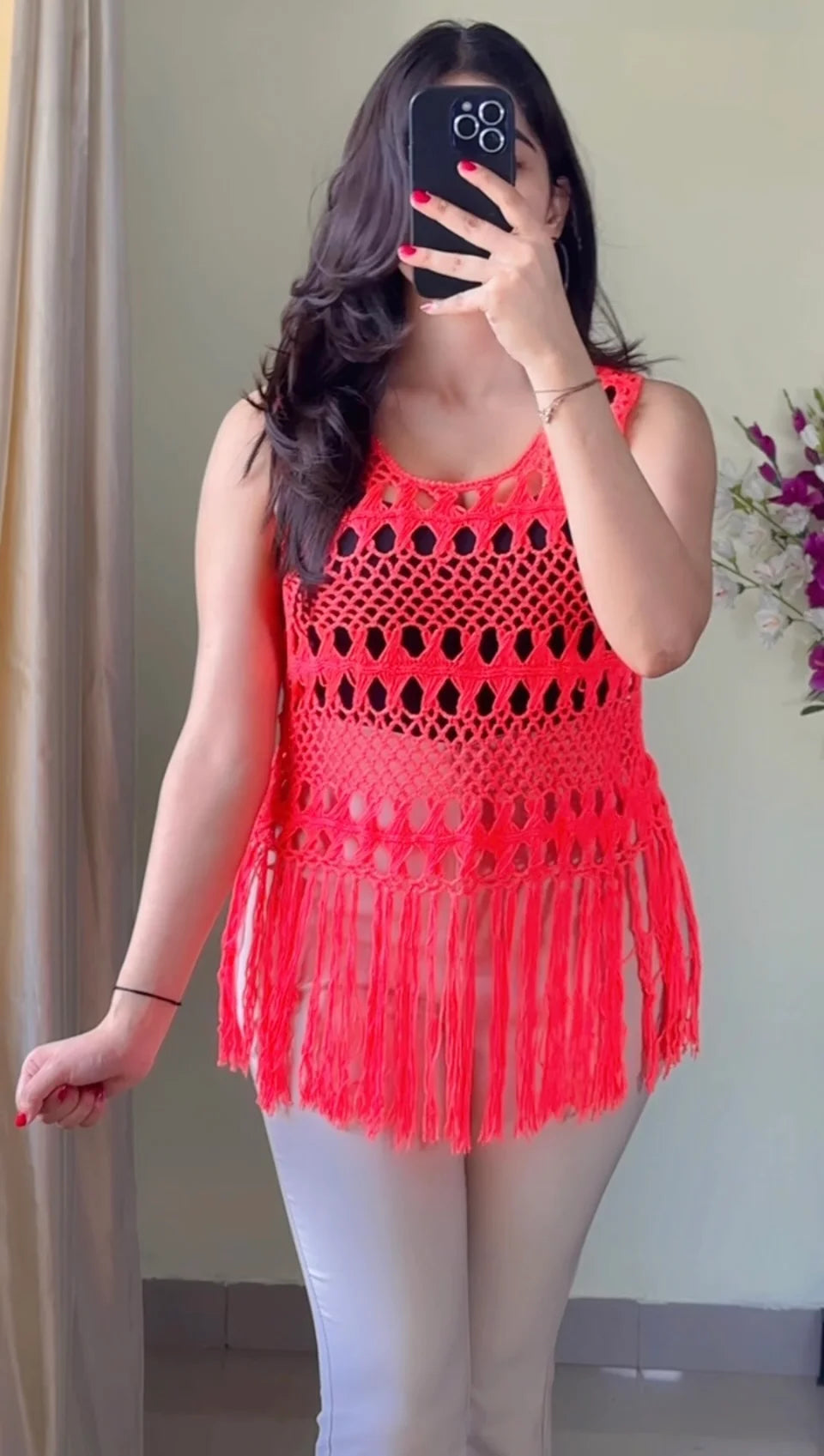 (Free Size) Crochet Top C525