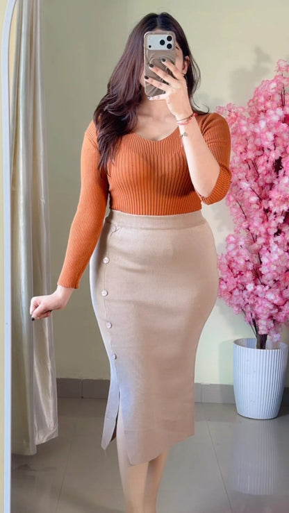 (Size-Free Size) Classy Co-Ord Set-  K-547